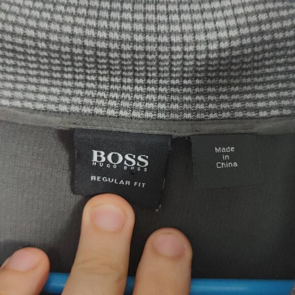 Hugo Boss Sweater Mens Extra Large 1/4 Button up Pullover Gray - Picture 6 of 10